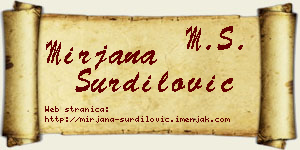 Mirjana Šurdilović vizit kartica